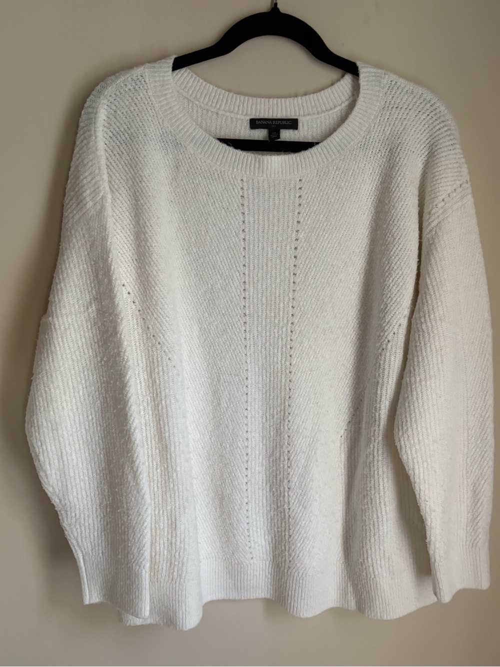 Banana Republic Ivory Crewneck Knit Sweater - Women